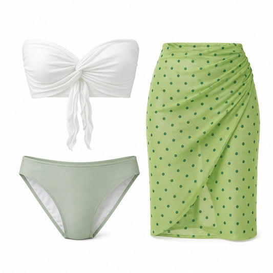 Garden Dot Three-Piece Set ghost mannequin product view on white background