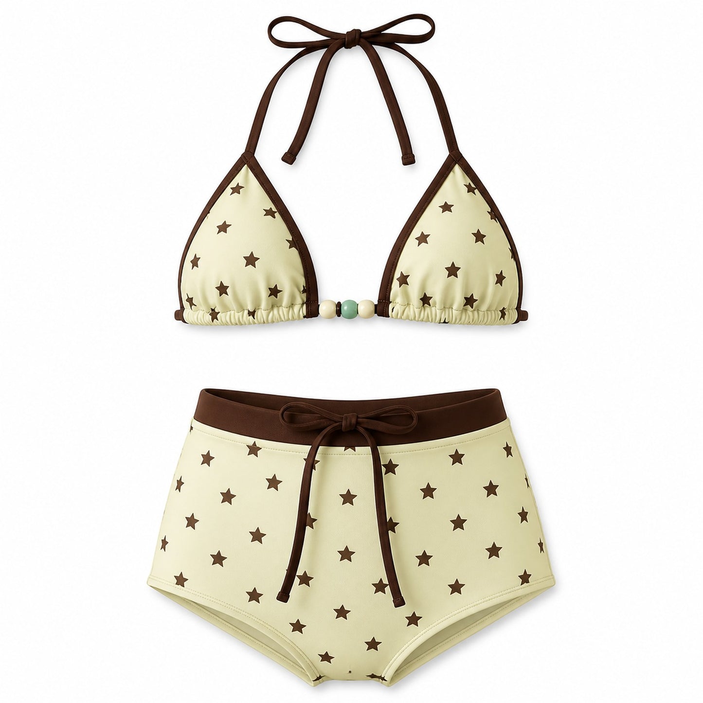 Lemon Star Boyshort Set ghost mannequin product view on white background