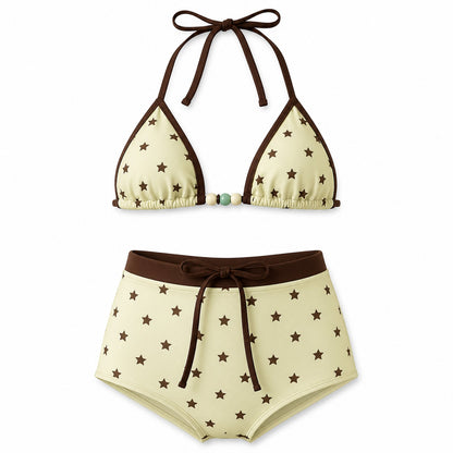 Lemon Star Boyshort Set ghost mannequin product view on white background