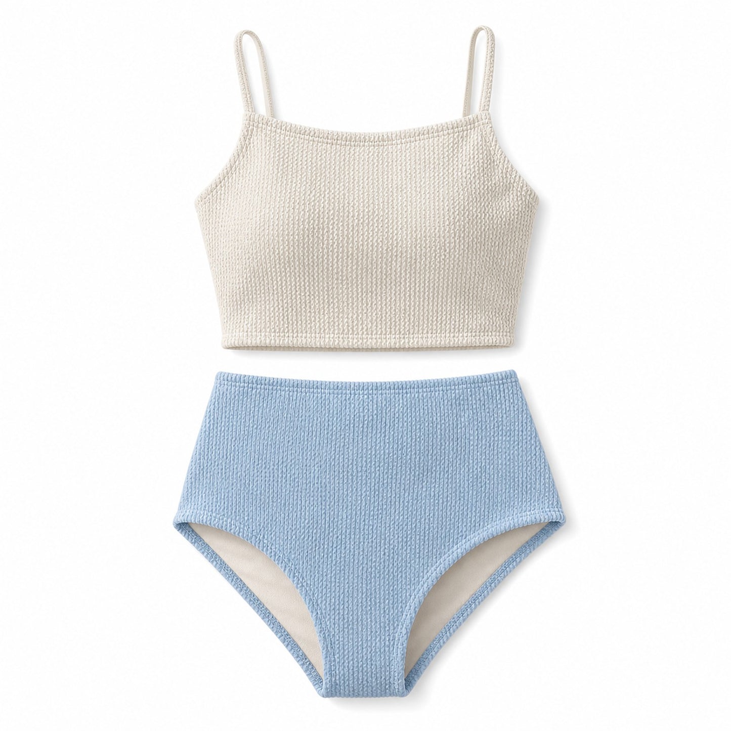 Coast Tempo Saltwater Blue Tank Set close fabric and construction detail