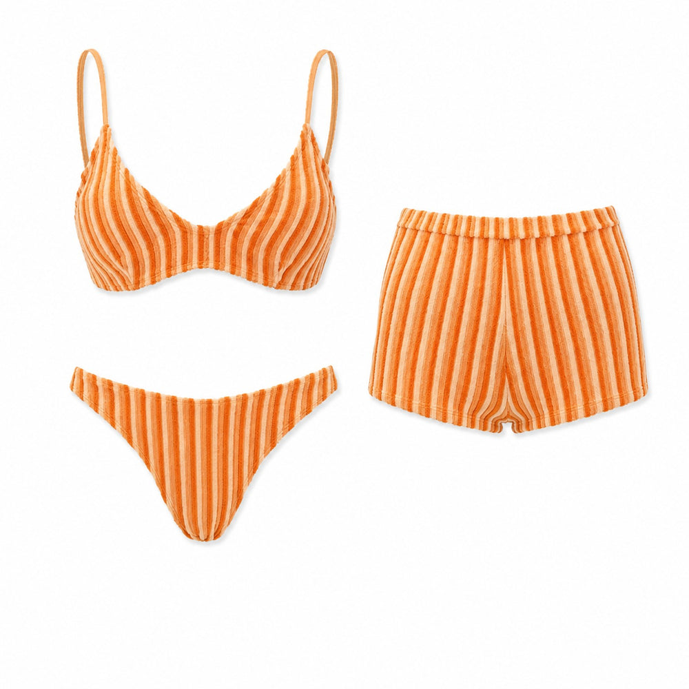 Sunset Stripe Three-Piece Set ghost mannequin product view on white background