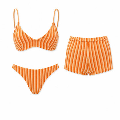 Sunset Stripe Three-Piece Set ghost mannequin product view on white background